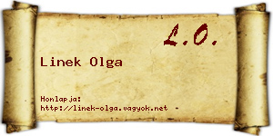 Linek Olga névjegykártya